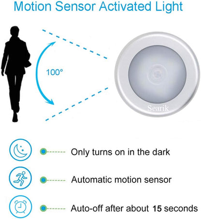 3 Pcs Motion Sensor Light Indoor,  Magnetic LED Night Light Battery Powered Step Lights Stair Closet Light under Cabinet Lighting Stick on Anywhere Lamp for Home Kitchen Hallway Cabinet Bathroom