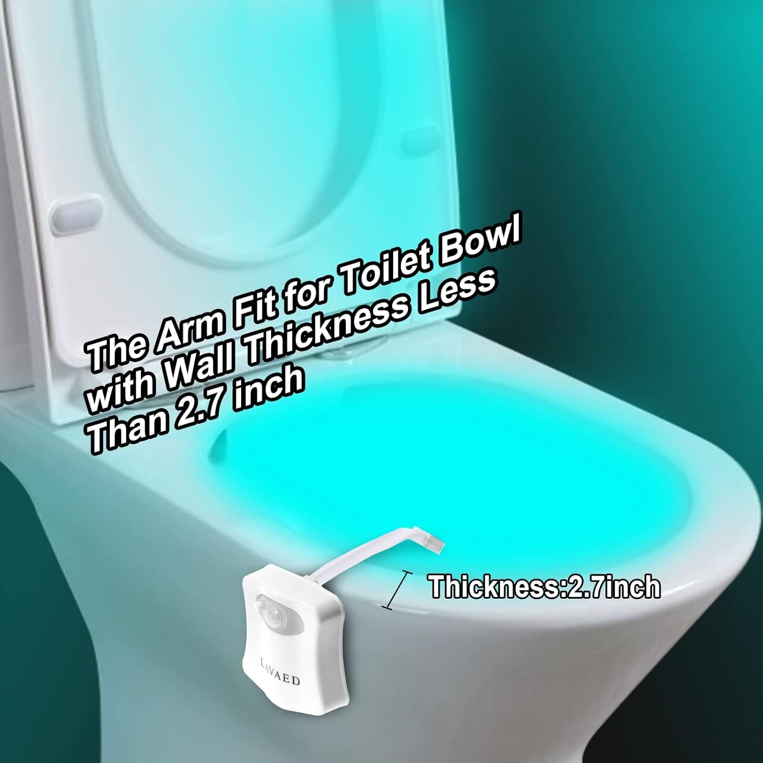 Toilet Light Motion Sensor 8 Colors Changing,Led Glow Bowl inside Toilet Light, Smart Night Light for Bathroom, Cool & Funny Ideal Gifts Stocking Stuffers for Dad Boys Men Women